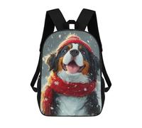 sinyumoney Winter Wonderland Dog-16 Rucksack Rucksack Casual Daypacks School Work Travel Bag for Men, Women & Teenage Boys 17inch