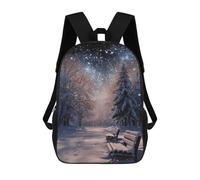 sinyumoney Winter Wonderland Pathway Backpack Cartoon Plush Bag, 3D Backpack for Kids School Bag Birthday Gift Idea for Boys And Girls 17inch