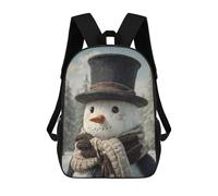 sinyumoney Winter Wonderland Snowman School Backpack for Girls 17inch Casual Daypack Lightweight Rucksack Boy Girl Backpack for Middle School Students