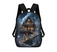 sinyumoney Winter Wonderland Treehouse School Backpack Work Laptop Backpack Rucksack Bag for Teenage Girls Boys Women Men 17inch