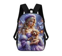 sinyumoney Winter Wonderland with Cute Puppy Backpack School Lightweight Schoolbag Dayback Bookbag College for Girl, Teen Girls 17inch