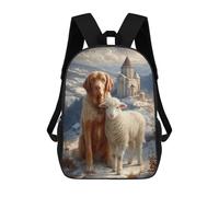 sinyumoney Winter Wonderland with Dog And Sheep School Backpack Secondary Causal Travel High School Bags for Camping Outdoor Adventures And Daily Travel 17inch