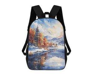 sinyumoney Winters Dawn Reflection Backpack School Bag Rucksack Casual Daypacks School Work Travel Bag for Men, Women & Teenage Boys 17inch