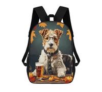 sinyumoney Wire Fox Terrier Puppies Backpack School Bag Daypacks Business Backpack Water Resistant Bookbag for Men/Women 17inch
