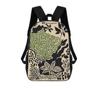 sinyumoney Wisconsin State Map with Foliage School Bags Work Laptop Backpack Rucksack Bag for Camping Outdoor Adventures And Daily Travel 17inch