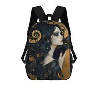 sinyumoney Witch And Whimsical Cat Children's Backpack, 3D Printed School Backpack, Backpack for Boys Girls, Adjustable School Bag for Primary School 17inch