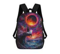 sinyumoney Witch Cat And Ghost School Backpack Secondary Causal Travel High School Bags for Teenage Girls Boys Women Men 17inch