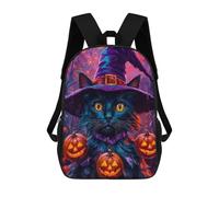 sinyumoney Witch Cat School Backpack Large Water Resistant Laptop Backpack for Teenage Girls Boys Women Men 17inch