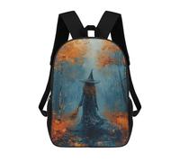 sinyumoney Witch in Autumn Forest-8 Kids School Backpack 3D Printed Backpacks Fashion School Bag Rucksacks for Boys Elementary And Middle School Students 17inch
