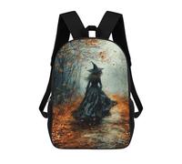 sinyumoney Witch in Autumn Forest Backpack Cartoon Plush Bag, 3D Backpack for Kids School Bag Birthday Gift Idea for Boys And Girls 17inch