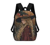 sinyumoney Witch in Autumn Forest Rucksack Business Laptop Rucksack Bag Unisex Casual Daypack for Girls Boys Teenage 17inch
