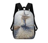 sinyumoney Witch on Broomstick Painting-4 School Backpack Water Resistant Travel Backpack Computer Bag for Men, Women & Teenage Boys 17inch