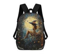 sinyumoney Witch on Broomstick School Backpack Business Laptop Rucksack Bag Unisex Casual Daypack for Men, Women & Teenage Boys 17inch