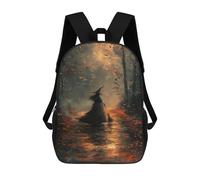 sinyumoney Witch Riding Broomstick in Forest Backpack School Computer Rucksack for School/Work/Travel- Perfect for Travel, Work And Daily Use 17inch