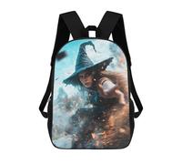 sinyumoney Witch Spell Casting Scene 3D Printed Children's School Backpack for Kids High Capacity Travel Rucksacks Book Bags Kids School Bag Back Pack 17inch