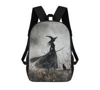 sinyumoney Witch with Black Cat Painting Backpack School Large School Backpack for Boys for Teenage Girls Boys Women Men 17inch