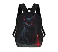 sinyumoney Witchcraft Black Cat with Red Eyes School Backpack Business Laptop Rucksack Bag Unisex Casual Daypack for Boys/Girls/Teenagers 17inch