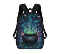 sinyumoney Witchs Cauldron Under A Starry Sky School Bag 3D Printed Backpacks Fashion Kids School Backpack Boys Rucksacks for Boys Middle School Students 17inch