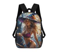 sinyumoney Witchy Halloween Art Print Children's Backpacks School Backpack 3D Printed for Kids Travel Rucksacks Book Bags Kids 17inch School Bag