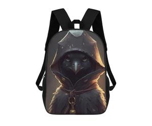 sinyumoney Wizard The Crow Portrait Backpack School Bag Lightweight Airport College Students Back Pack for Men, Women & Teenage Boys 17inch
