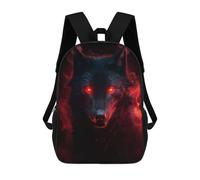 sinyumoney Wolf 3D Printed Children's School Backpack for Kids High Capacity Travel Rucksacks Book Bags Kids School Bag Back Pack 17inch