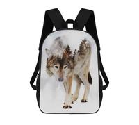 sinyumoney Wolf And Forest 7 3D Printed Children's School Backpack for Kids High Capacity Travel Rucksacks 17 Inch Book Bags Kids