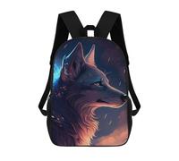sinyumoney Wolf Animal Fantasy Backpacks Children's Backpacks School Bag 3D Printed Children's School Backpack Fashion Travel Backpacks for Kids Elementary Middle School 17inch