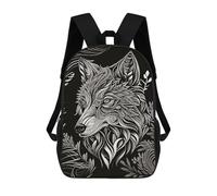 sinyumoney Wolf Art 4 School Backpack Daypacks Business Backpack Water Resistant Bookbag for Campus Outdoor Travel Sports 17inch