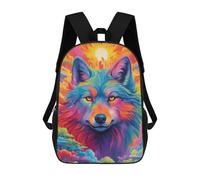 sinyumoney Wolf Art Series Style 14 School Backpack 3D Printed Children's 17inch Backpacks Bag Bookbag for Kids Boy Girl Book Bags Kids School Bag Travel Rucksacks
