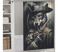 sinyumoney Wolf As An Outlaw Modern Polyester Water Repellent with Hooks Waterproof Fabric Shower Curtain Anti Mould for Home Bathroom Toile Hotel Decor 56.30x70.87Inch（143x180cm）