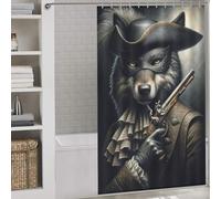sinyumoney Wolf As An Outlaw Shower Curtains Mould Proof Daily Household Stylish Washable Hilarious Bath Curtain for Bathroom with Hooks 53.54x70.87Inch（136x180cm）