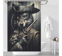 sinyumoney Wolf As An Outlaw Shower Curtains Set with 12 Hooks with Hooks Waterproof Fabric Shower Curtain Waterproof Mould for Bathroom Bathtub Apartment Decor 46.85x70.87Inch（119x180cm）
