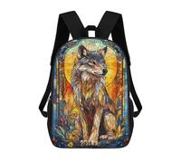 sinyumoney Wolf Backpacks 3D Printed 17inch Kids School Backpack Outdoor Casual Daypack Casual Travel Bags for Middle School Students