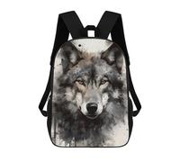 sinyumoney Wolf Beauty Watercolor Backpacks 3D Printed Kids School Backpack Outdoor Casual Daypack Fashion Casual Children Backpacks Cute Travel Bags 17inch