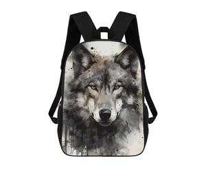 sinyumoney Wolf Beauty Watercolor Rucksack Water Resistant School Bag Business Backpack for Men, Women & Teenage Boys 17inch