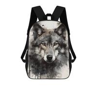sinyumoney Wolf Beauty Watercolor School Backpack 3D Printed Children's 17inch Backpacks Bag Bookbag for Kids Boy Girl Book Bags Kids School Bag Travel Rucksacks