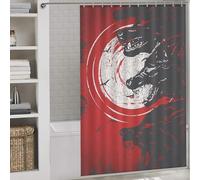 sinyumoney Wolf Bloody Night Decor Bath Curtains Quick Drying Proof Resistant Shower Curtain Anti Mould for Toile Bathroom Dorm 56.30x70.87Inch（143x180cm）