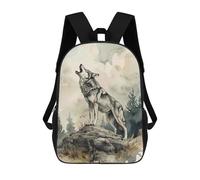 sinyumoney Wolf Call of The Wild 3D Printed Children's School Backpack for Kids Travel Rucksacks Book Bags Kids School Bag 17inch