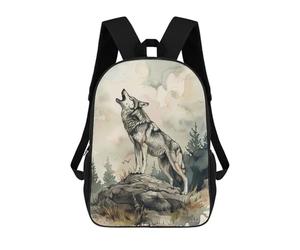 sinyumoney Wolf Call of The Wild 3D Printed Children's School Backpack for Kids Travel Rucksacks Book Bags Kids School Bag 17inch