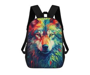 sinyumoney Wolf Color School Backpack Daypacks Business Backpack Water Resistant Bookbag for Men/Women 17inch
