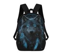 sinyumoney Wolf Dreamcatcher Art Print-1 Backpack Cartoon Plush Bag, 3D Backpack for Kids School Bag Birthday Gift Idea for Boys And Girls 17inch