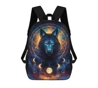 sinyumoney Wolf Dreamcatcher Art Print Backpacks 3D Printed Kids School Backpack School Bag Fashion Rucksacks for Boys Elementary And Middle School Students 17inch