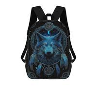 sinyumoney Wolf Dreamcatcher Wall Art Print-1 3D Printed 17inch School Bag Children's School Backpack Travel Backpacks Casual Fashion Bag for Kids School Students