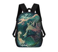 sinyumoney Wolf Endearing Rucksacks 3D Printed Children Backpacks Fashion Casual Daypack Cute Travel Bags Outdoor Casual Daypack for Boy And Girl 17inch