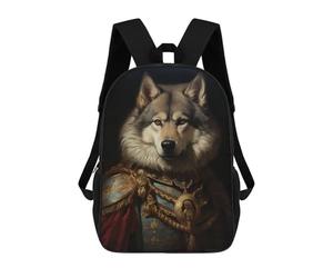 sinyumoney Wolf European Kings School Backpack Work Laptop Backpack Rucksack Bag for Camping Outdoor Adventures And Daily Travel 17inch