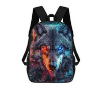 sinyumoney Wolf Eyes Red Vs Blue School Backpack Large School Backpack for Boys for Campus Outdoor Travel Sports 17inch