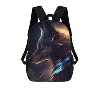 sinyumoney Wolf Face Anime Animal Children's School Backpack Fashion Casual Children's Backpacks 3D Printed School Bags Boy Large Backpack 17inch