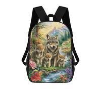 sinyumoney Wolf Family in The Forest School Bags Large Water Resistant Laptop Backpack - Perfect for Travel, Work And Daily Use 17inch