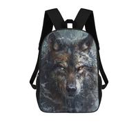 sinyumoney Wolf Fantasy Abstract Art Children's 17 Inch School Backpack 3D Printed Cool Knapsack for Kids Travel Rucksacks Book Bags Kids School Bag