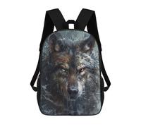 sinyumoney Wolf Fantasy Abstract Art School Backpack School Bags for Girls Boys Backpack with Pocket Fashion School Bag Kids Backpack 17inch